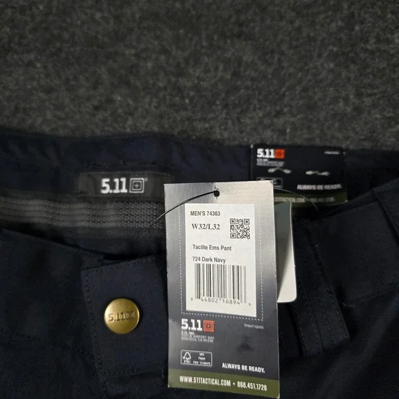 5.11 Tactical Taclite EMS Pant Mens 32x32 Dark Navy Ripstop Cargo Pants 74363 - Picture 5 of 11